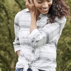 Matilda Jane striped cotton button down shirt